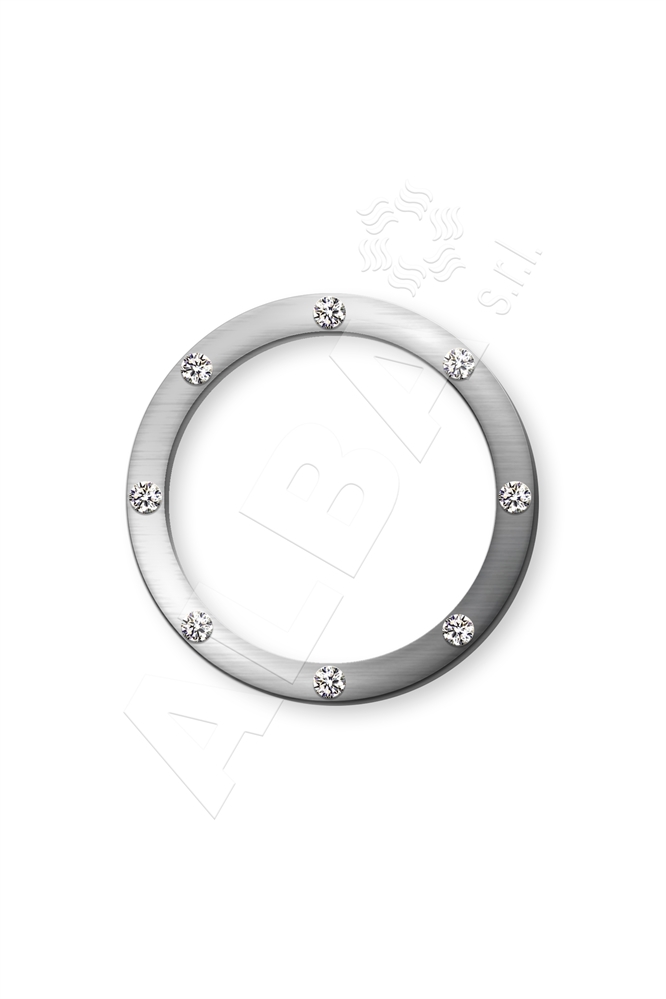ANELLO TONDO ZAMA MM.35 C/STRASS CRISTAL NIKEL LUCIDO FREE+PROT