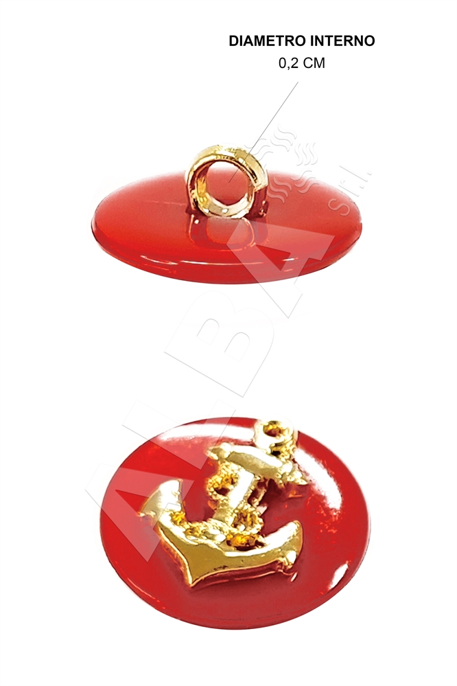 BOTTONI PA620/2357 ROSSO CON ANCORA MM.15