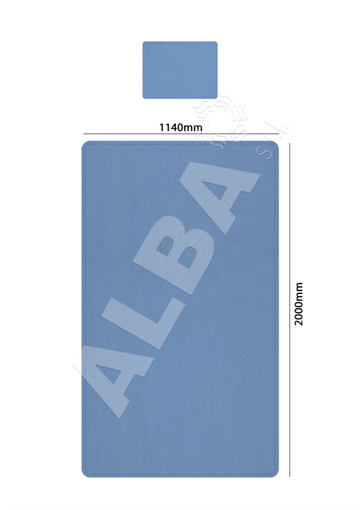 TELO RETTANGOLARE TERILENE AZZURRO 1800X900MM S/ANGOLI