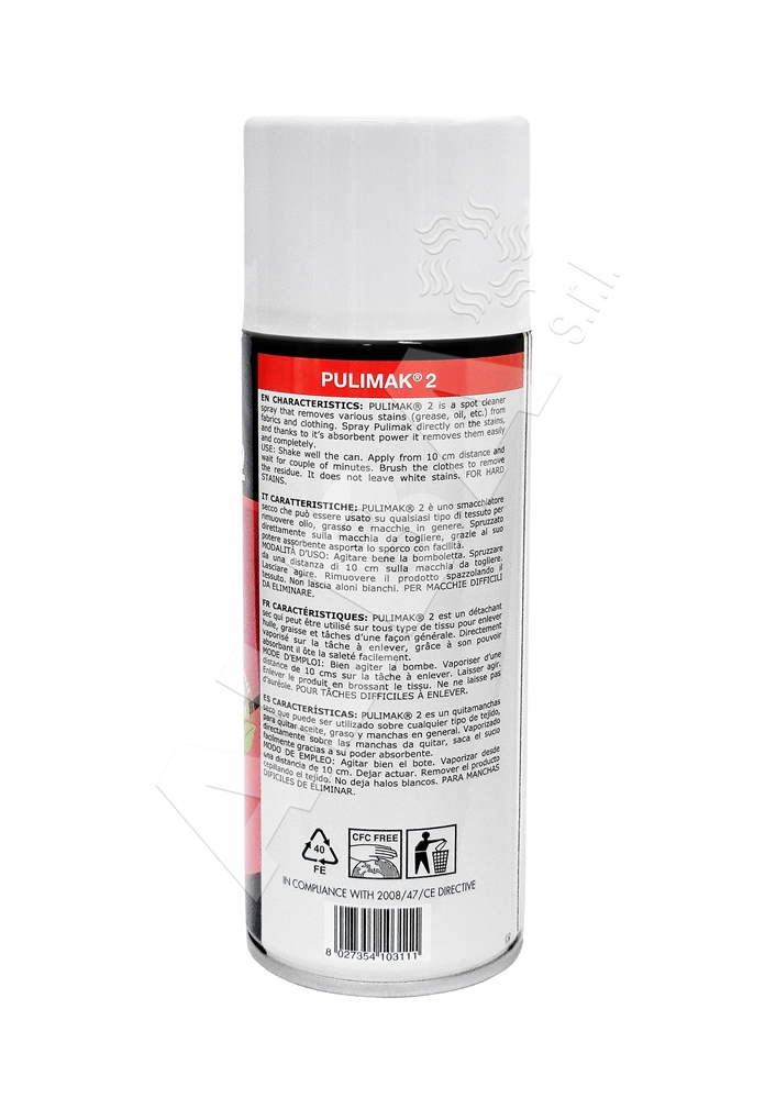 SPRAY SMACCHIATORE TALCO SECCO PULIMAK 2 400ML (B285/2)EUR1