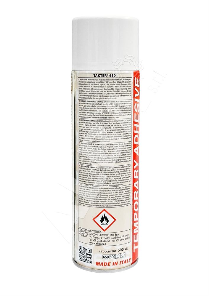 SPRAY ADESIVO TEMPORANEO TAKTER 650 500ML COLLA RICAMO (A1099)