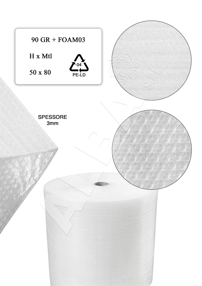PLURIBALL 090 gr/mq + FOAM Spessore 03 mm - L 080mt x H 050cm