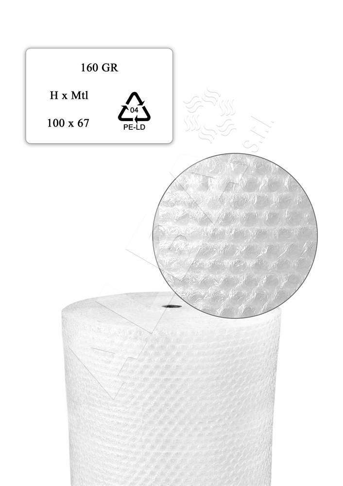 PLURIBALL 160 gr/mq - L 067mt x H 100cm BOLLA GRANDE Diam.25mm