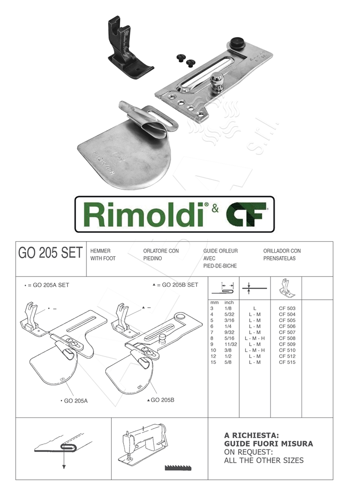 ORLATORE PIEGA DOPPIA GO205 B-15 M SET(PER TESSUTI MEDI)
