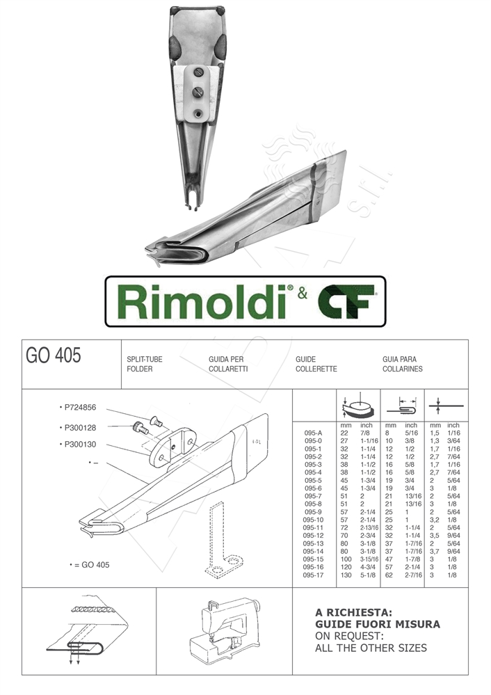 GUIDA PER COLLARETTI GO405/095-3 (38-16-1,7mm)