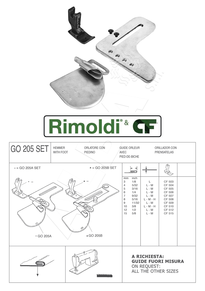 ORLATORE PIEGA DOPPIA GO205 A-8 M SET(PER TESSUTI MEDI)