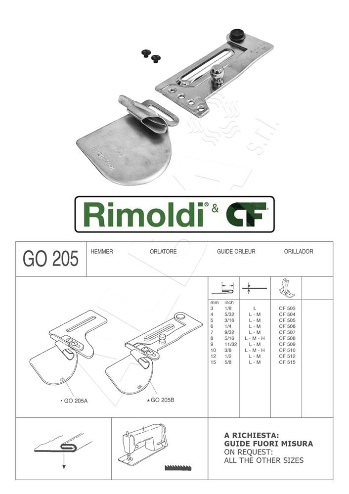 ORLATORE PIEGA DOPPIA GO205 B-3 L (PER TESSUTI LEGGERI)