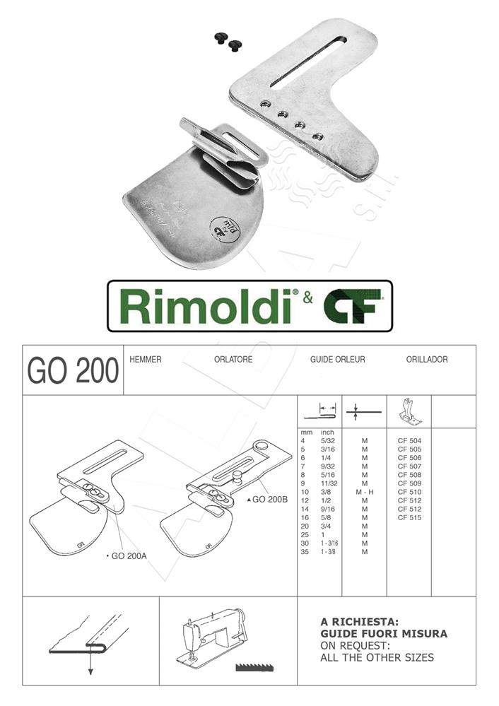 ORLATORE PIEGA SEMPLICE GO200 A-7 M (PER TESSUTI MEDI)