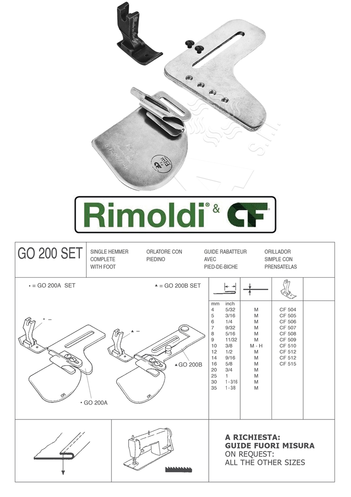 ORLATORE PIEGA SEMPLICE GO200 A-5 M SET(PER TESSUTI MEDI)