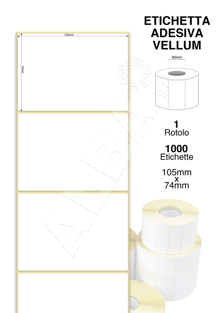 ETICHETTE ADESIVE VELLUM 105X74 RT.DA 1000 PZ. ANIMA 40 PISTE 1