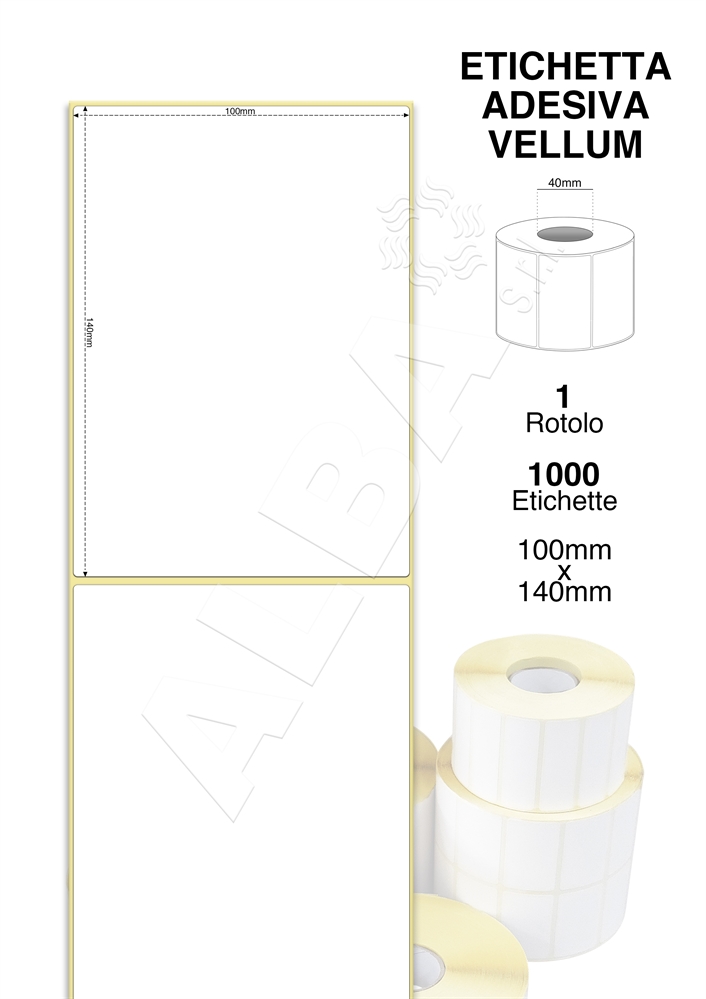 ETICHETTE ADESIVE VELLUM 100X140 RT.DA 1000 PZ. ANIMA 40 PISTE 1
