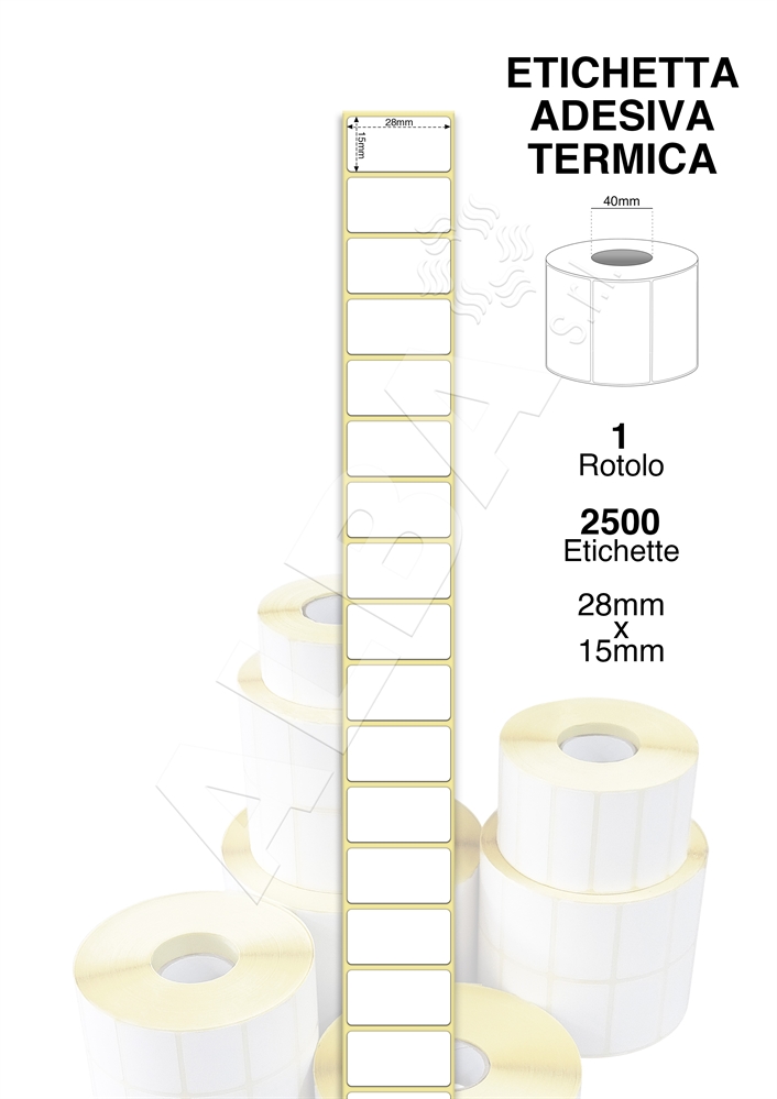 ETICHETTE ADESIVE TERMICHE 28X15 RT.DA 2500 PZ. ANIMA 40 PISTE 1
