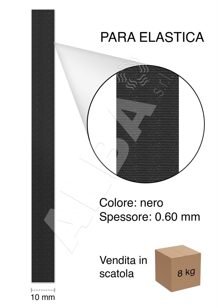 PARA POWER GOMMA ELASTICA NERO MM 0,6X10