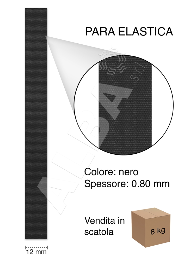 PARA POWER GOMMA ELASTICA NERO MM 0,8X12