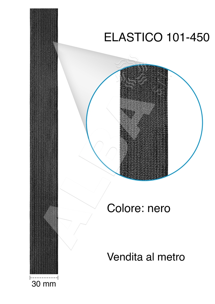 ELASTICO ART101-450 H. 30MM NERO EUR1