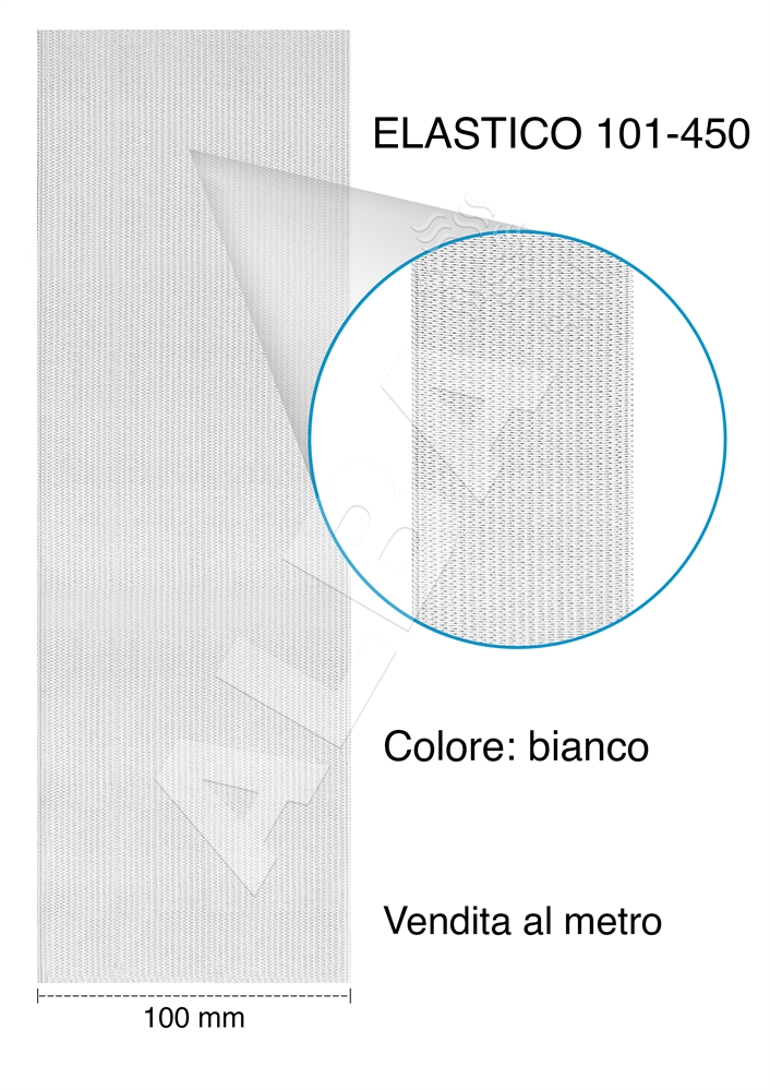 ELASTICO ART101-450 H.100MM BIANCO