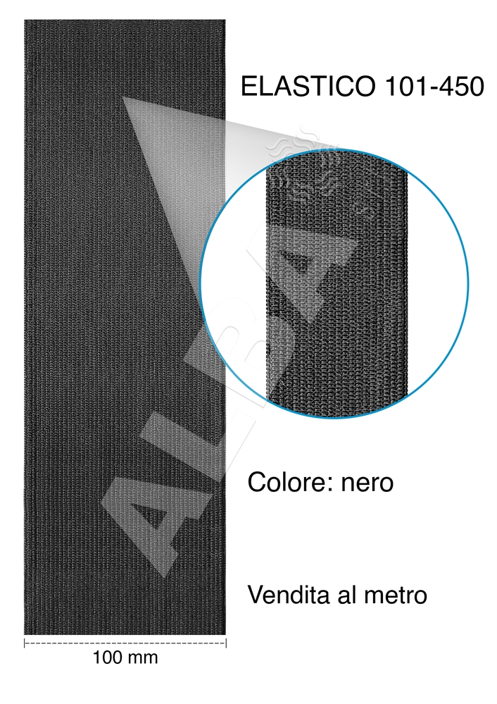 ELASTICO ART101-450 H.100MM NERO