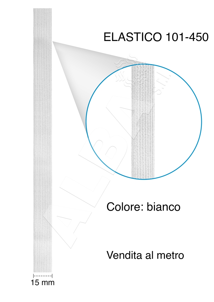 ELASTICO ART101-450 H. 15MM BIANCO EUR1