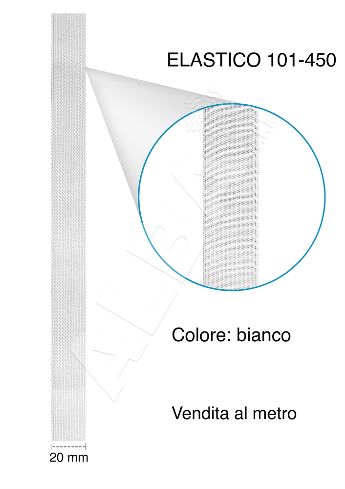 ELASTICO ART101-450 H. 20MM BIANCO EUR1