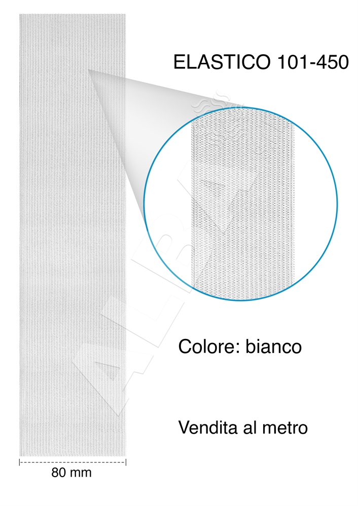 ELASTICO ART101-450 H. 80MM BIANCO EUR1