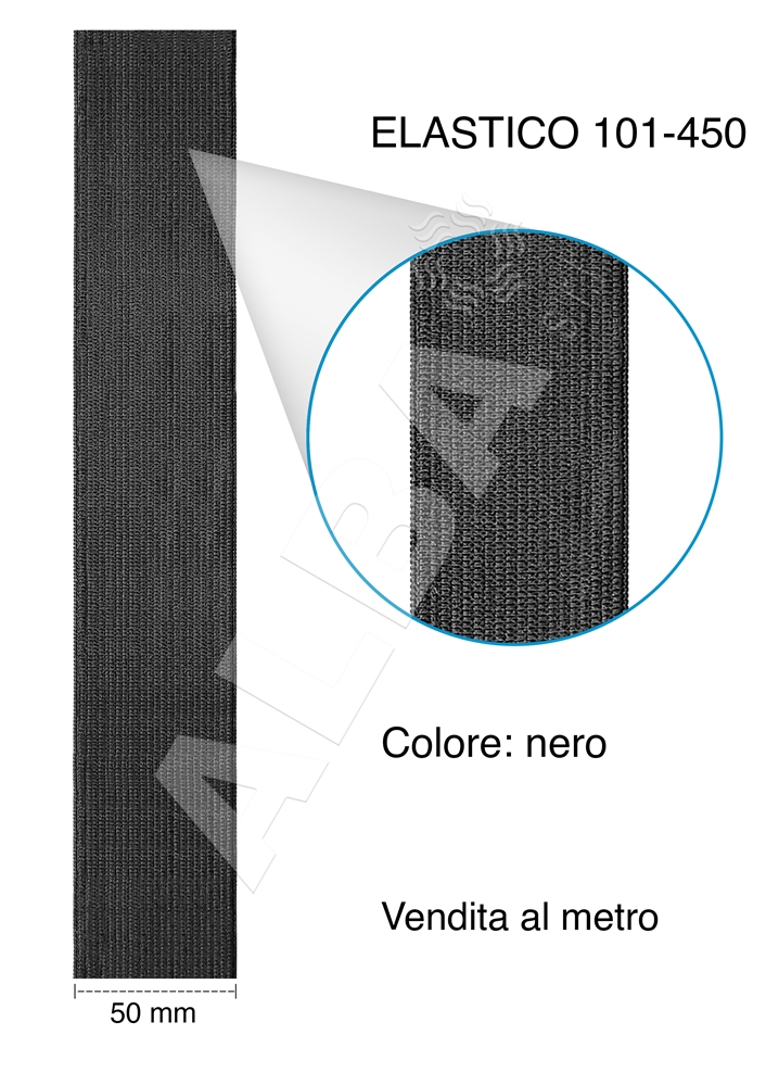 ELASTICO ART101-450 H. 50MM NERO EUR1
