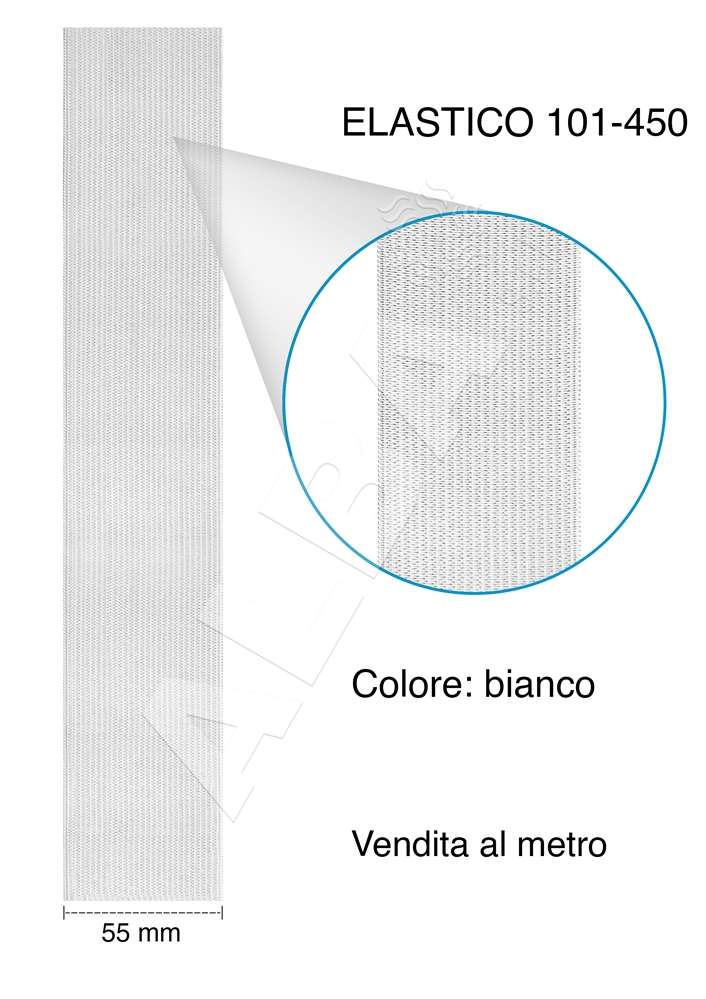 ELASTICO ART101-450 H. 55MM BIANCO