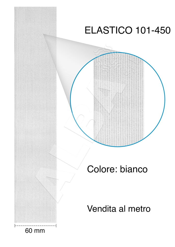 ELASTICO ART101-450 H. 60MM BIANCO