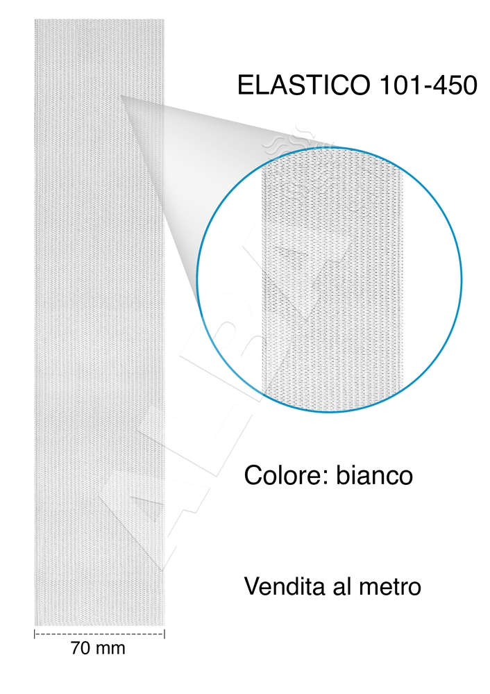 ELASTICO ART101-450 H. 70MM BIANCO