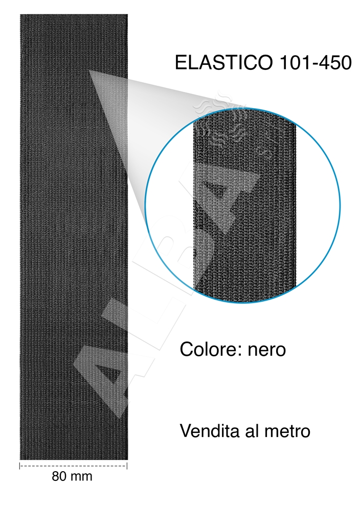 ELASTICO ART101-450 H. 80MM NERO