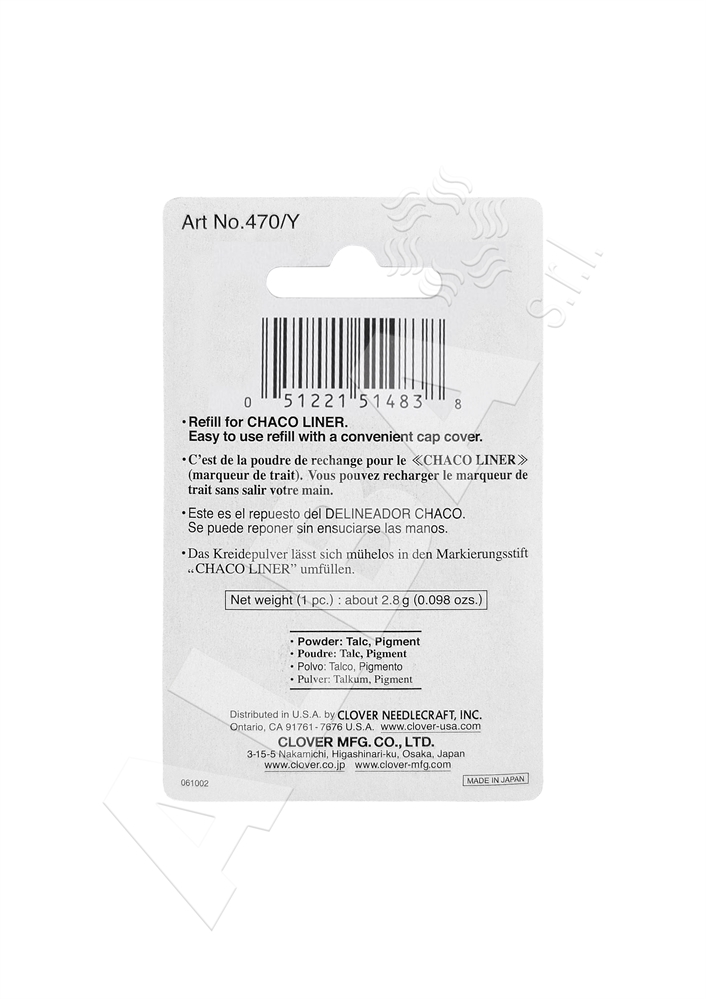 RICARICA GESSO CHACO LINER CLOVER 470/Y GIALLO 2,8g CONF.2PZ