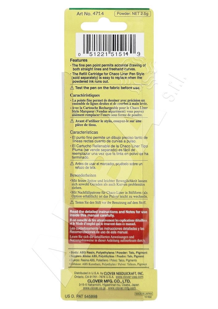 GESSATORE CHACO LINER PEN STYLE CLOVER 4714 - 1PZ COL.ARGENTO
