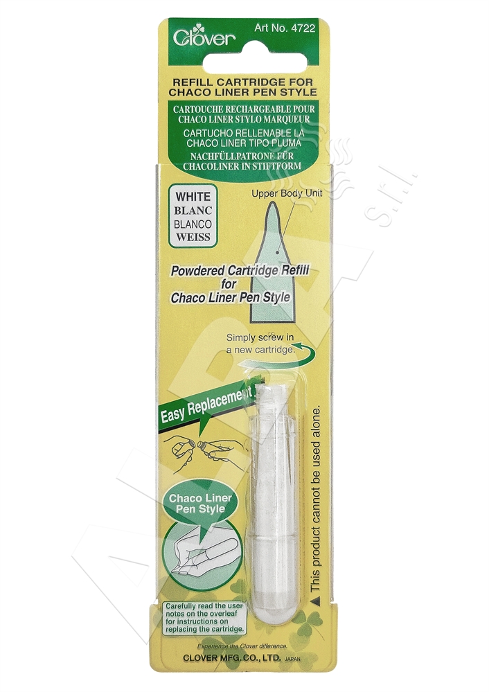 RICARICA GESSATORE CHACO LINER PEN STYLE CLOVER 4722 COL.BIANCO