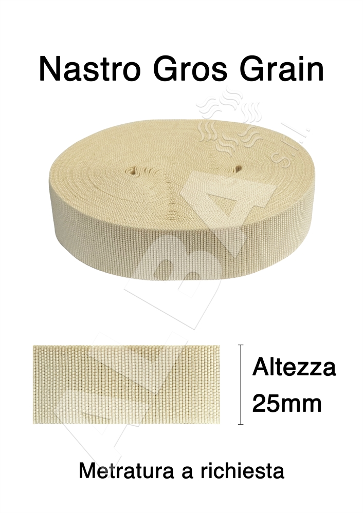NASTRO GROS GRAIN T5329 MM.25 COL. 037 PANNA