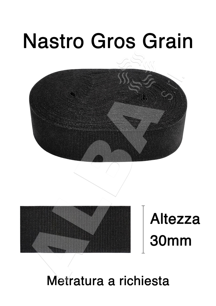 NASTRO GROS GRAIN T5329 MM.30 COL. NERO/ZENITH
