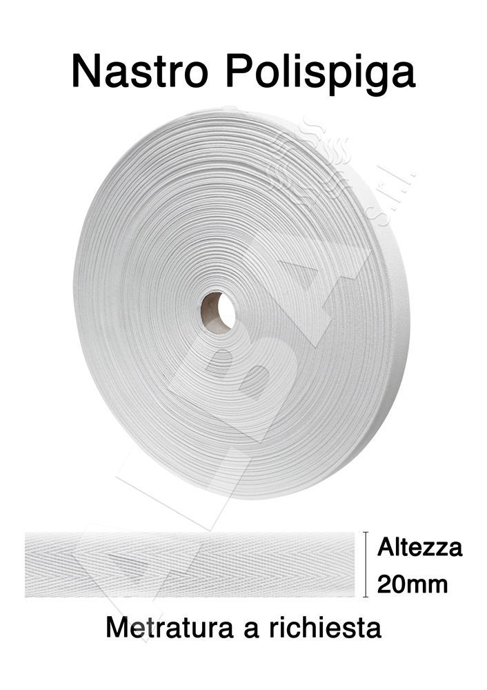 NASTRO POLISPIGA MM.20 COL. 4763 BIANCO