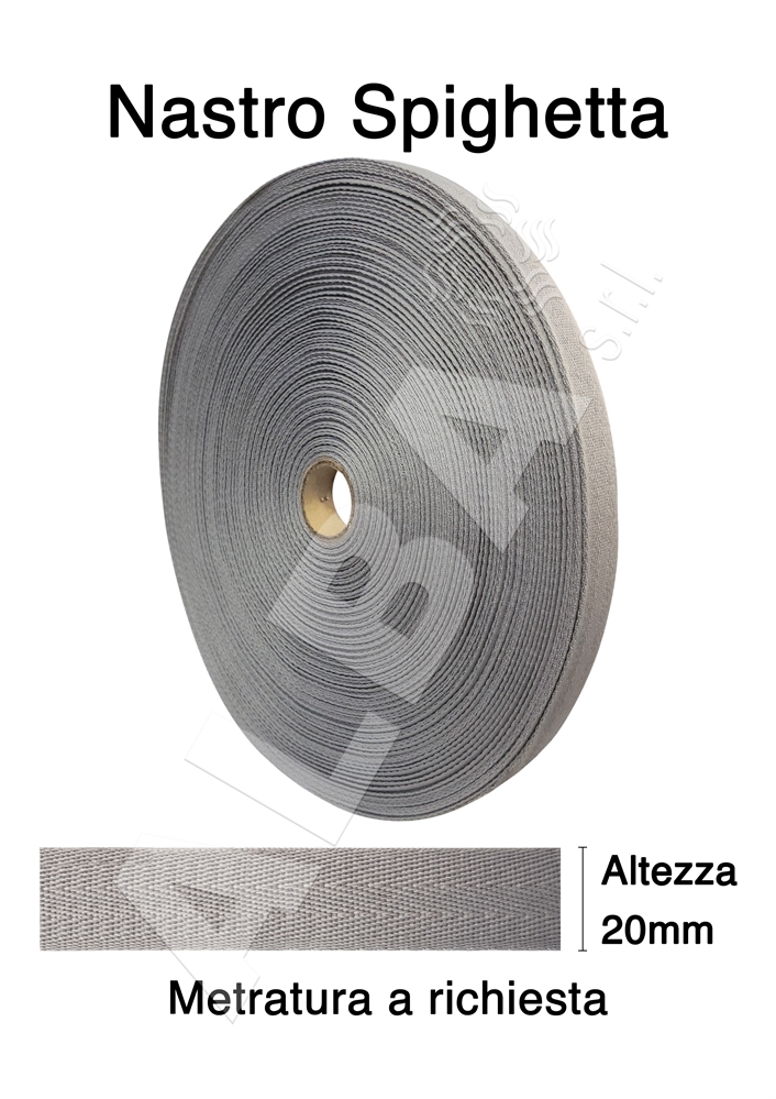 NASTRO SPIGHETTA 30/2 MM20 GRIGIO