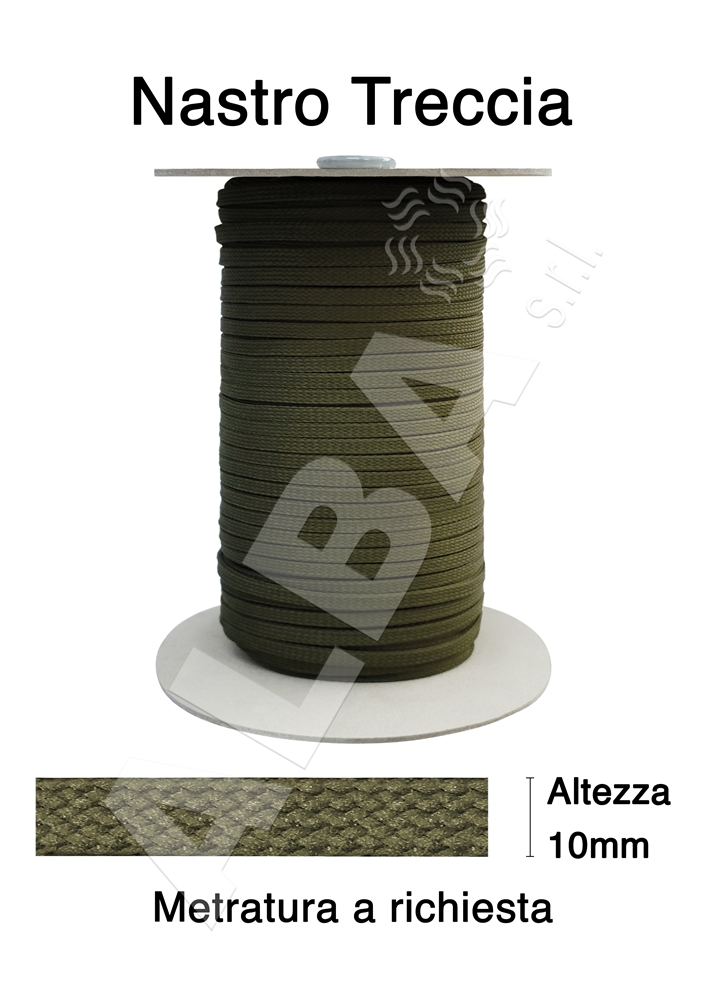 TUBOLARE TRECCIA ART.607 MM.10 COL.080 VERDE MILITARE