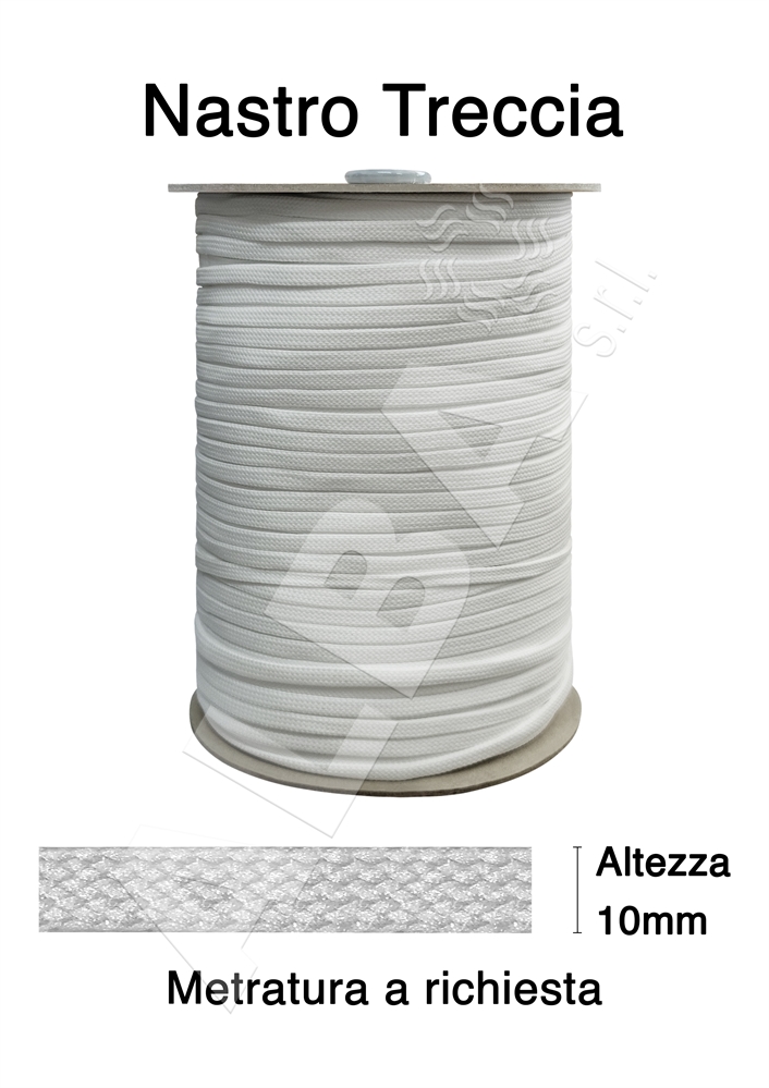TUBOLARE TRECCIA ART.607 MM.10 COL. BIANCO OTTICO