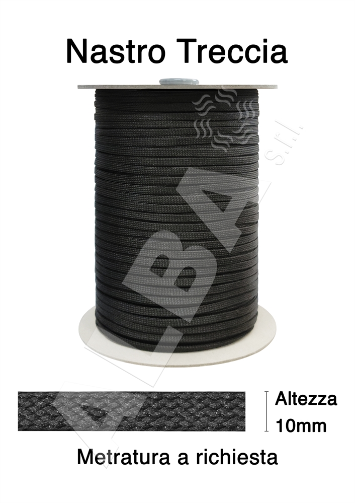 NASTRO TUBOL.ART3060 MM07 COL.NERO  POLIESTERE 100%