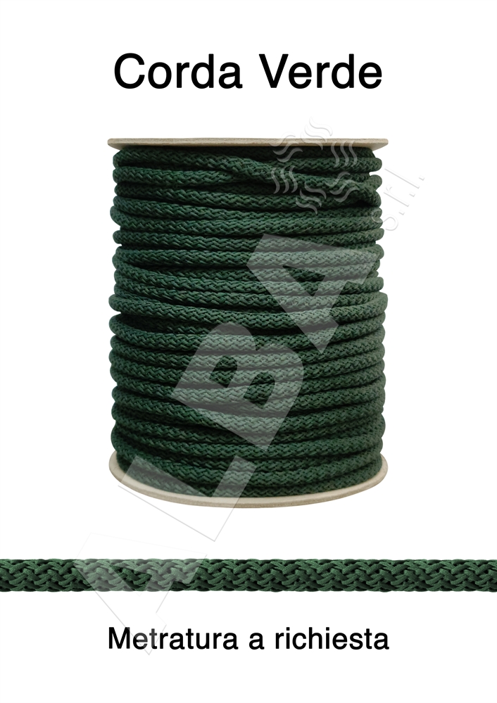 CORDA DA MM.07 PE FIL COL. 09 VERDE INTRECCIO DOPPIO