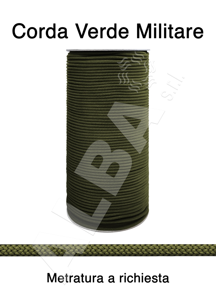 CORDA DA MM.05 PE FIL COL.010 VERDE MILITARE INTRECCIO SEMPLICE