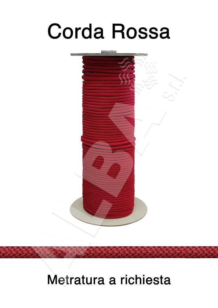 CORDA DA MM.05 PE FIL COL.24 ROSSO  INTRECCIO SEMPLICE