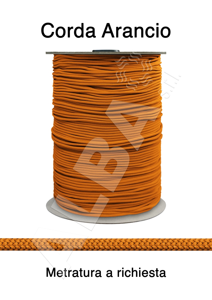 CORDA DA MM.05 PE FIL COL.22 ARANCIO INTRECCIO SEMPLICE