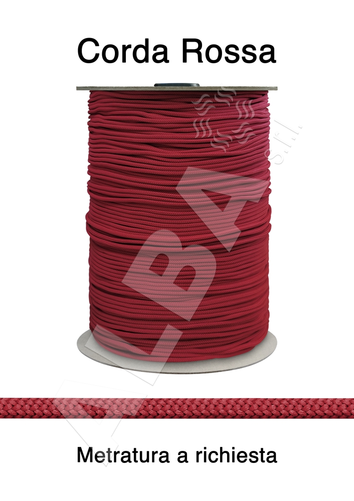CORDA DA MM.05 PE FIL COL.23 ROSSO INTRECCIO SEMPLICE