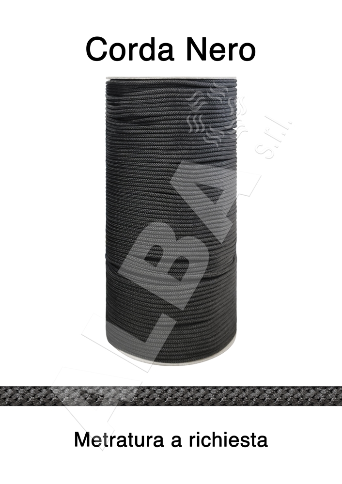 CORDA DA MM.05 PE FIL COL.34 NERO INTRECCIO SEMPLICE