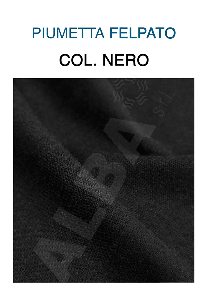PIUMETTA/FELPATO COTONE NERO GARZATO 1 LATO Hcm150