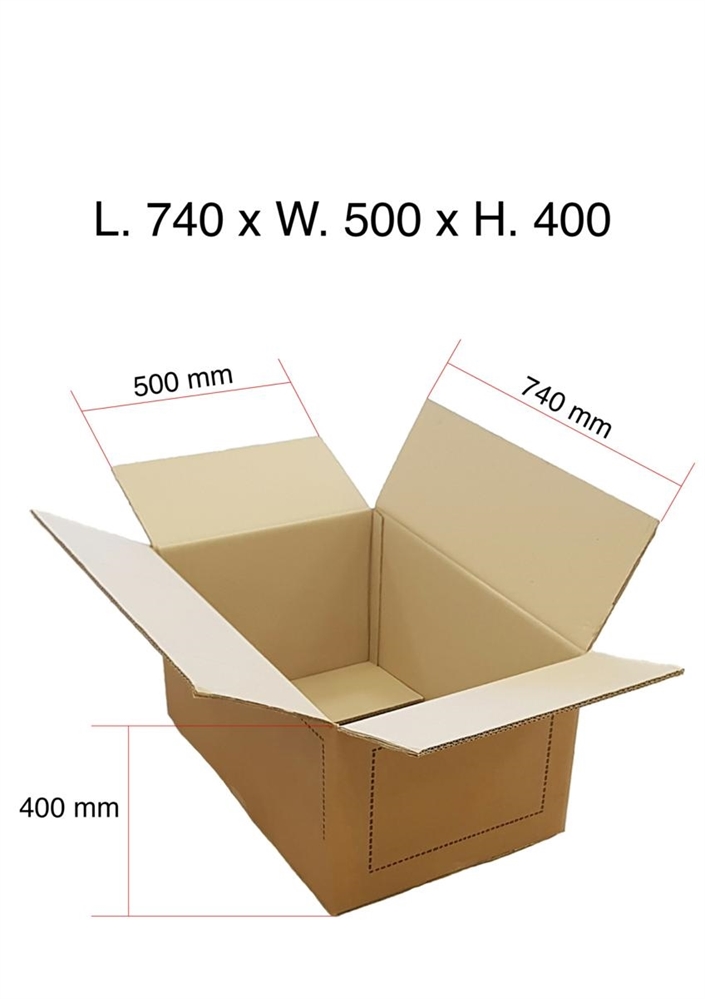 SCATOLA CARTONE ONDA DOPPIA 740X500x200 MUTE H200 ALBAC4BIS