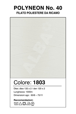 MADEIRA POLYNEON 40/1000 Col. 1803 CREME WHITE/BIANCO CREMA