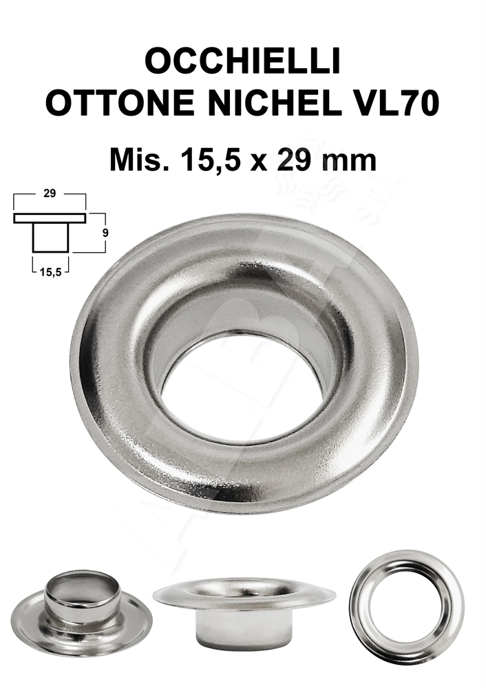 OCCHIELLI OTTONE VL70 NICHEL 15,5x29 mm