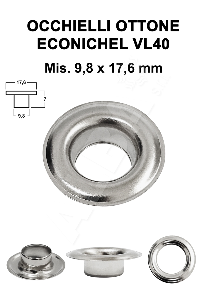 OCCHIELLI OTTONE VL40 ECONICHEL 9,8x17,6 mm - C/R